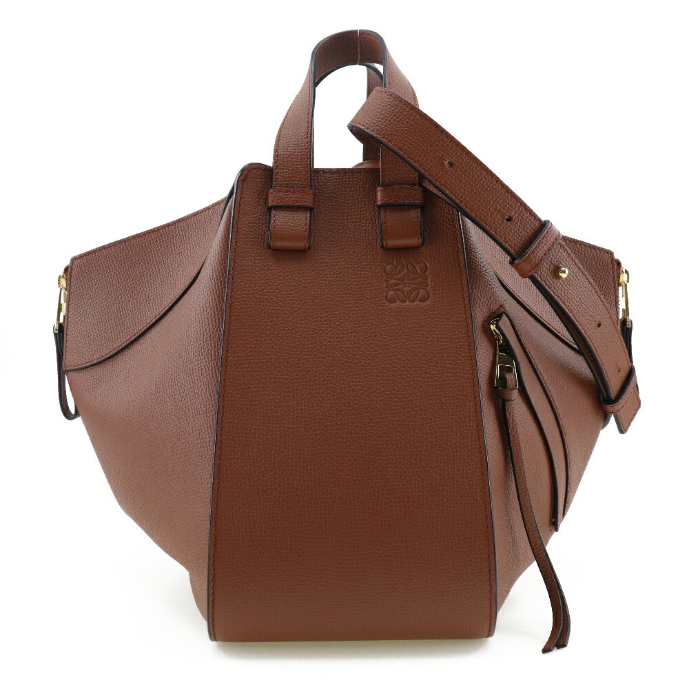LOEWE Hammock Shoulder Bag Pele Grain Calfskin Leather Brown crossbody Bag